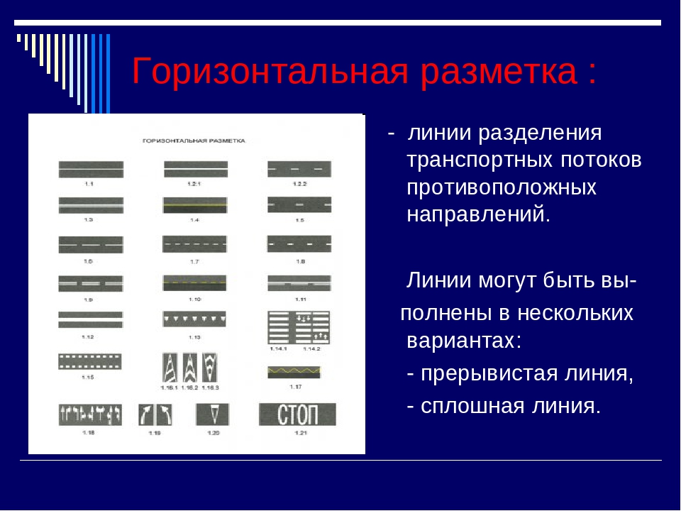 Дорожные разметки и их обозначения с картинками с кратким описанием 2022 года