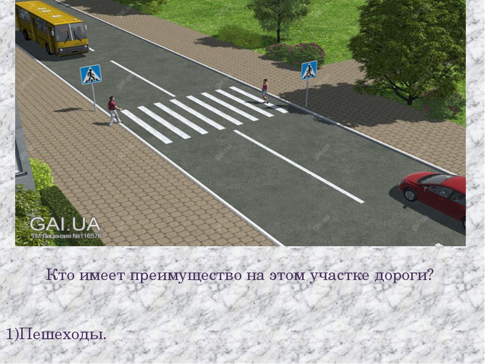 Правила пропуска пешеходов на пешеходном