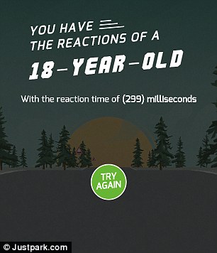 You can test your reaction time in a new online game that gives you a driving age, from 18 to 