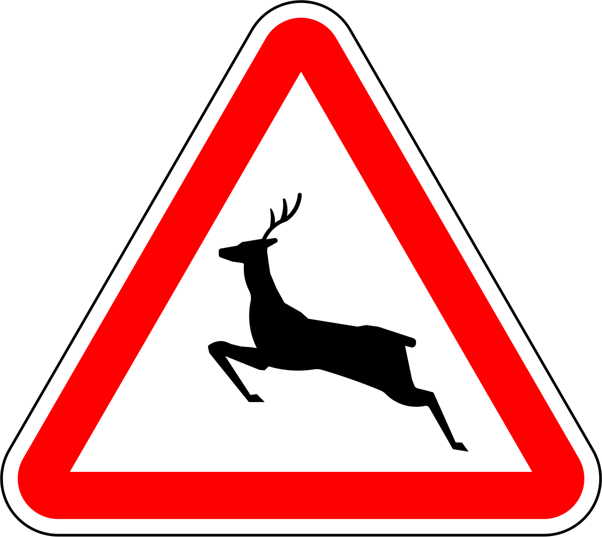 Осторожно олени. Дорожный знак олень. Дорожный знак Дикие животные. Знак олень в треугольнике. Знак олени на дороге.
