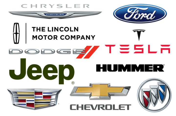 The most popular brands of the american cars