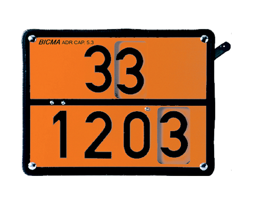 Табличка оранжевого цвета  для бензина и дизельного топлива со сменными цифрами